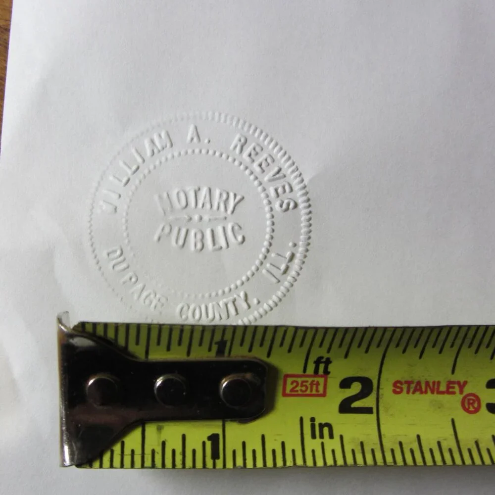 master notary embosser seal dupage county william a reeves (W3921)